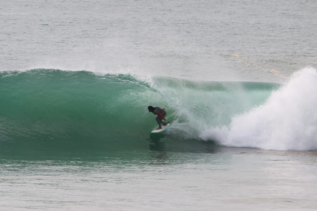 Amazing barrelling waves at Banana Point Morocco