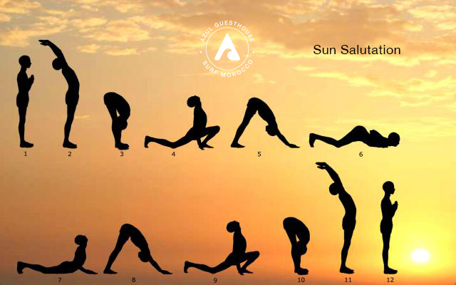 Sun Salutations for surf training.