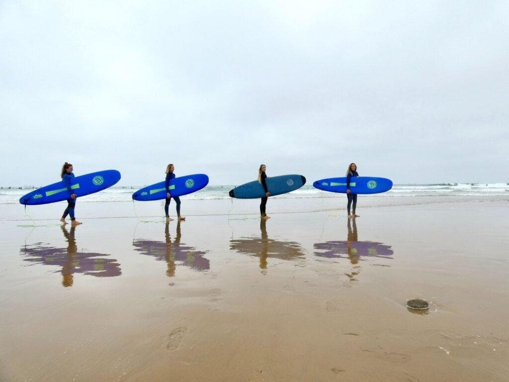 Surfer girls at Crocro Beach in November